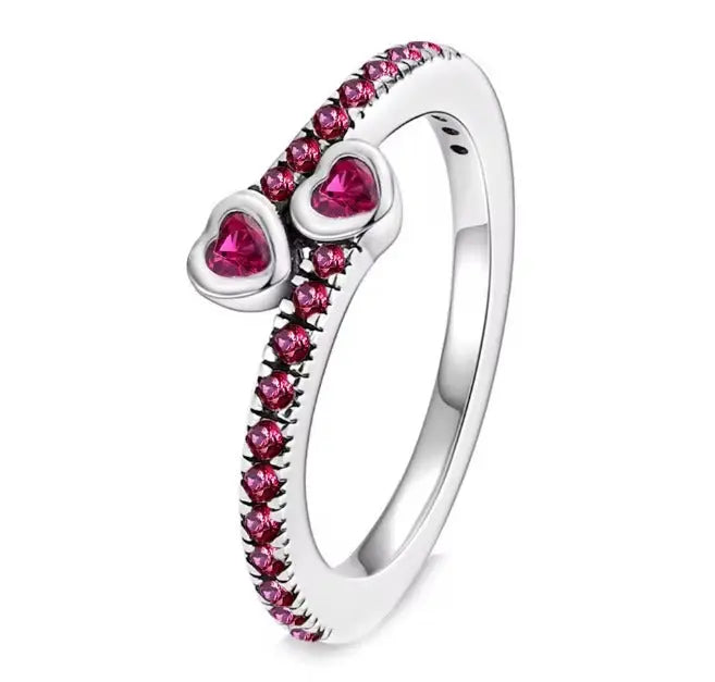 Inel Ruby Double Heart Vulcano
