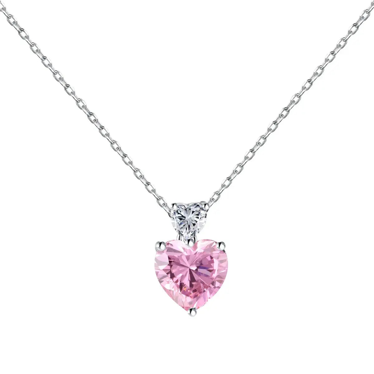 Colier cu Pandativ Pink Heart Gem