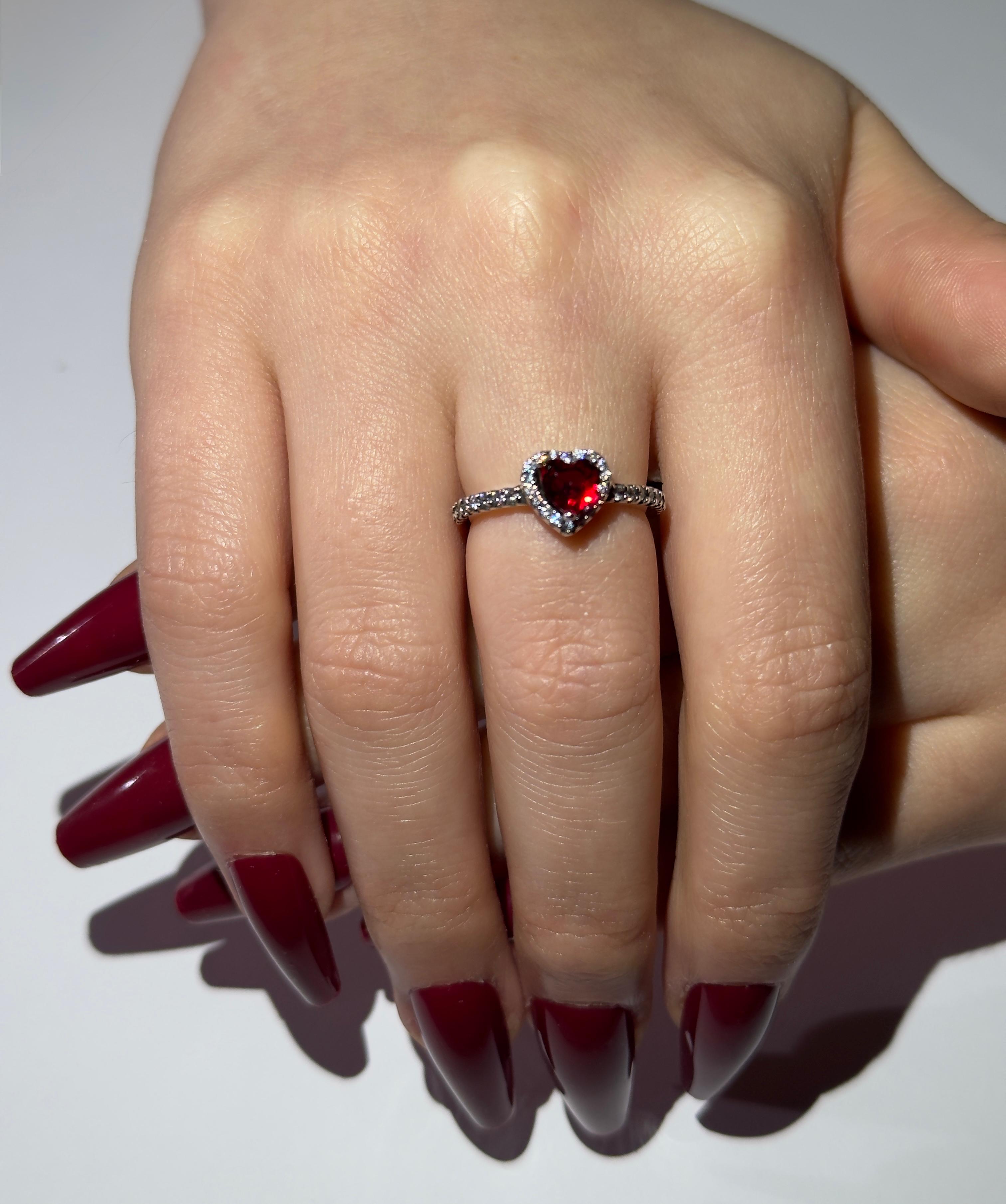 Inel Argint 925 Crystal Heart